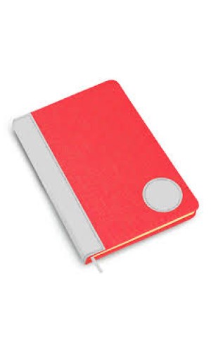 COLORED LINEN WITH PU ROUND PATCH A5 NOTEBOOK